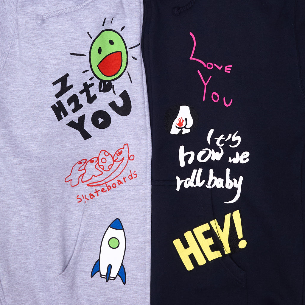 Love/Hate Zip Hood (Ash) – frog skateboards