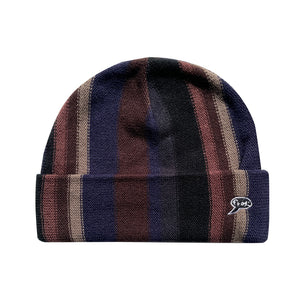 Vertical Stripe Beanie (Navy/Grey)