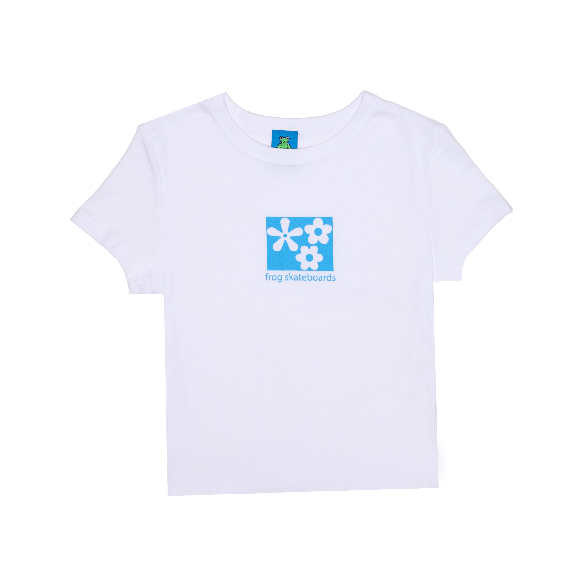Flower Baby Cropped Tee (White) – frog skateboards
