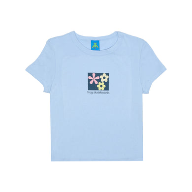 Flower Baby Cropped Tee (Baby Blue)