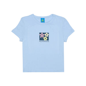 Flower Baby Cropped Tee (Baby Blue)