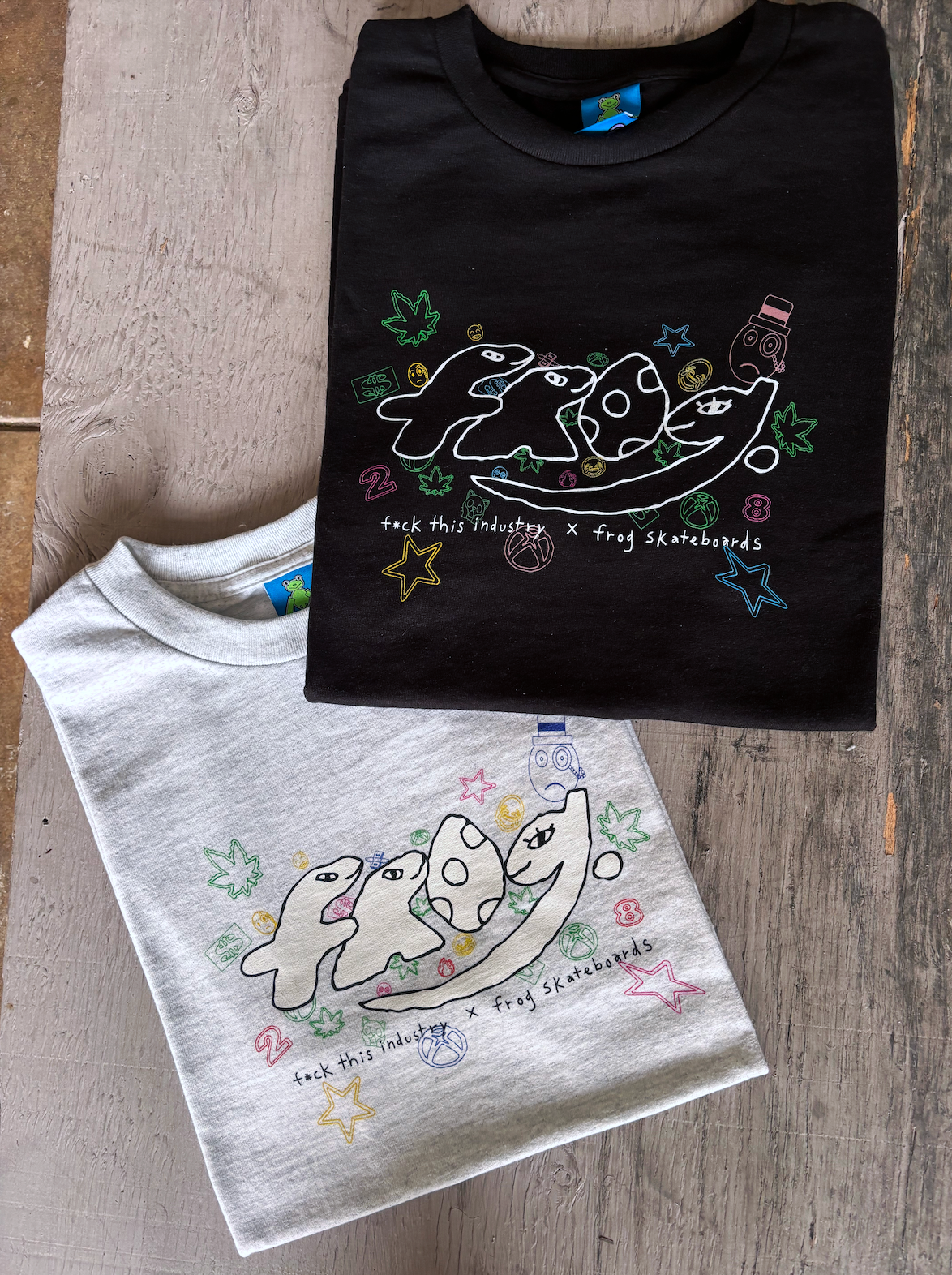 Fuck this Industry x Frog Dino Logo T-Shirt (Black) – frog skateboards Fuck this Industry x Frog Dino Logo T-Shirt (Black) – frog skateboards