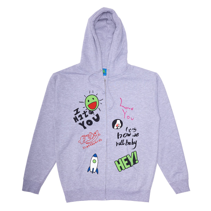 Love/Hate Zip Hood (Ash)