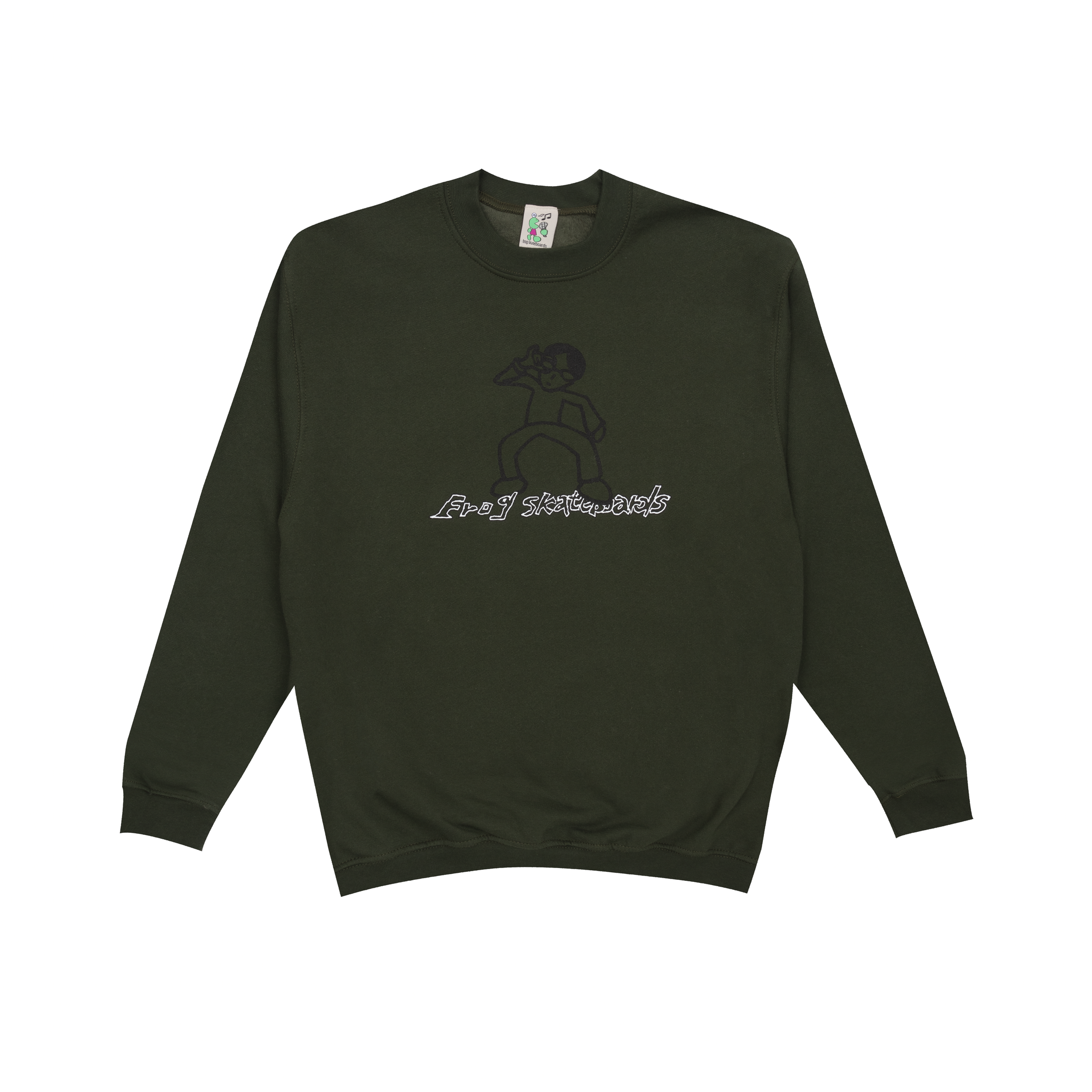 Unlocked Crewneck Green frog skateboards